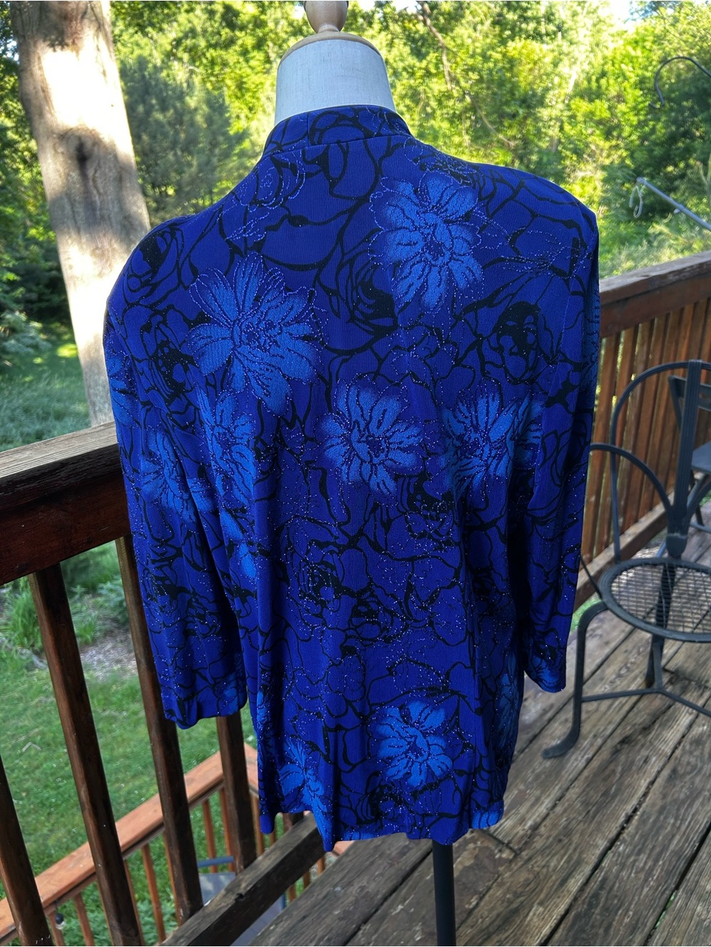 Alex Evenings Blue A-Line Blazer Long Sleeve Women Good Condition - Picture 3 of 10